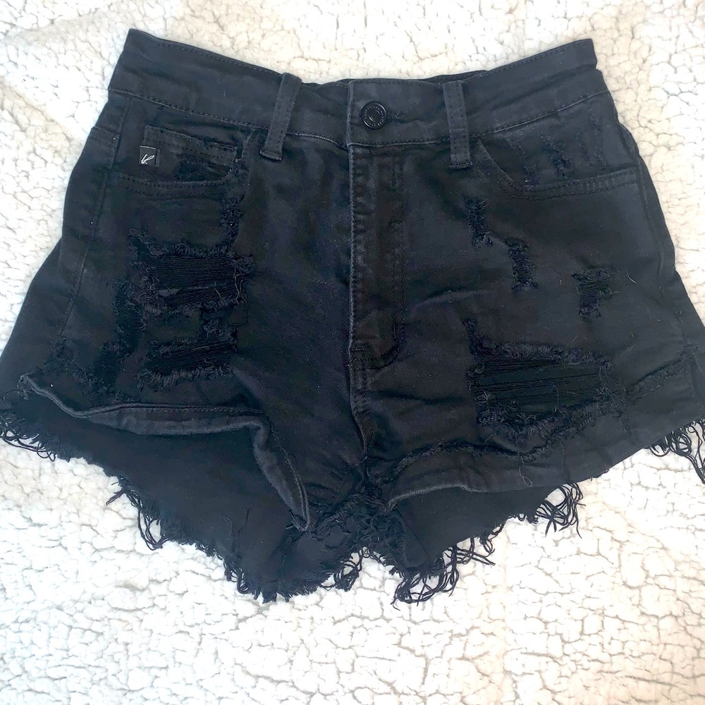 Black ripped shorts